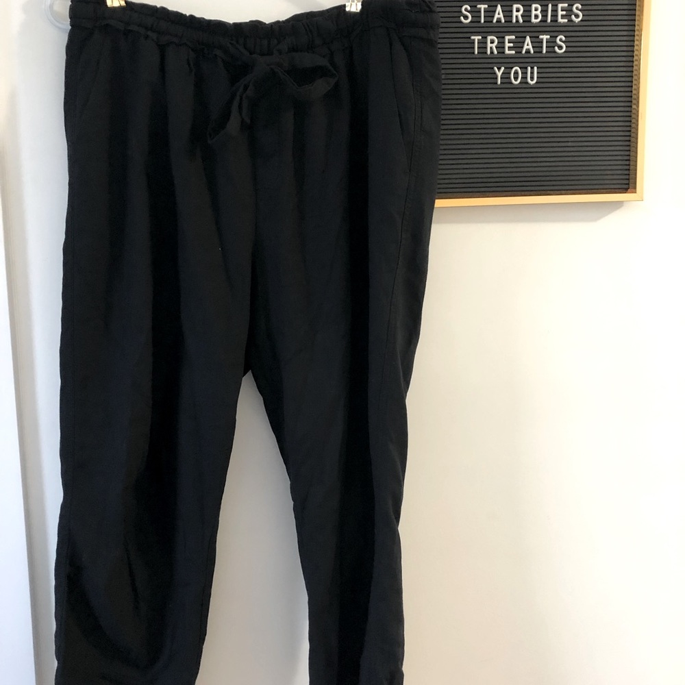 Black paper bag pants
